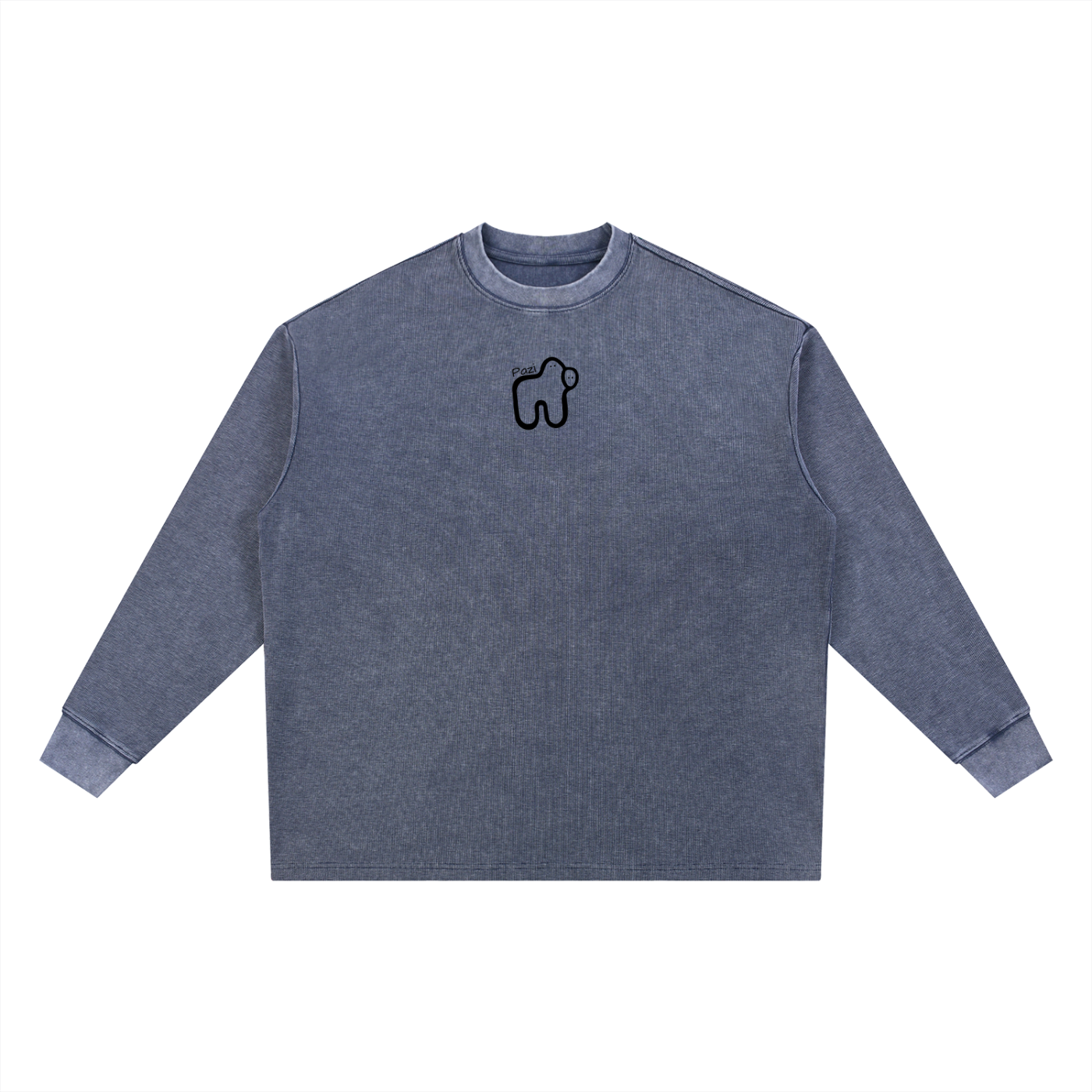 Washed Waffle Oversized Long Sleeve