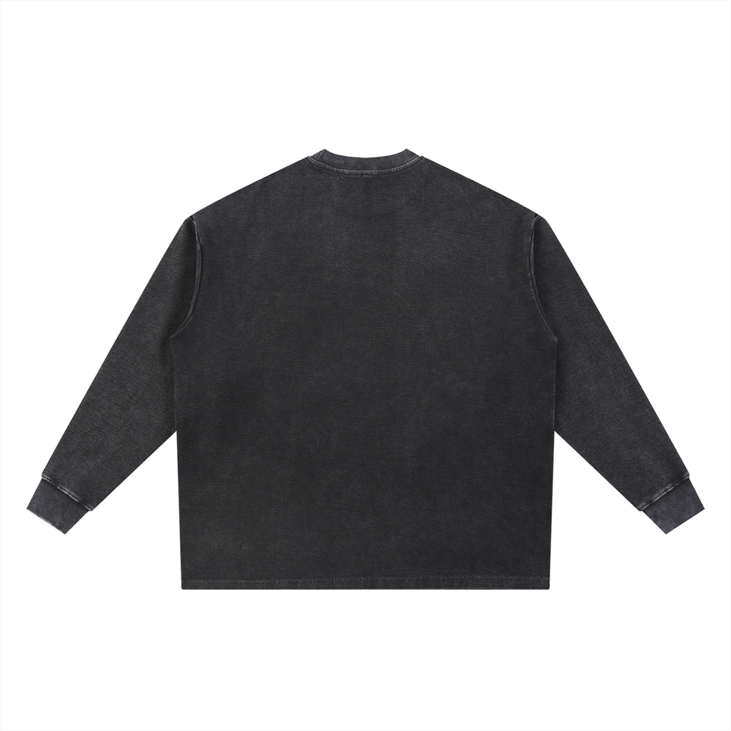 Washed Waffle Oversized Long Sleeve