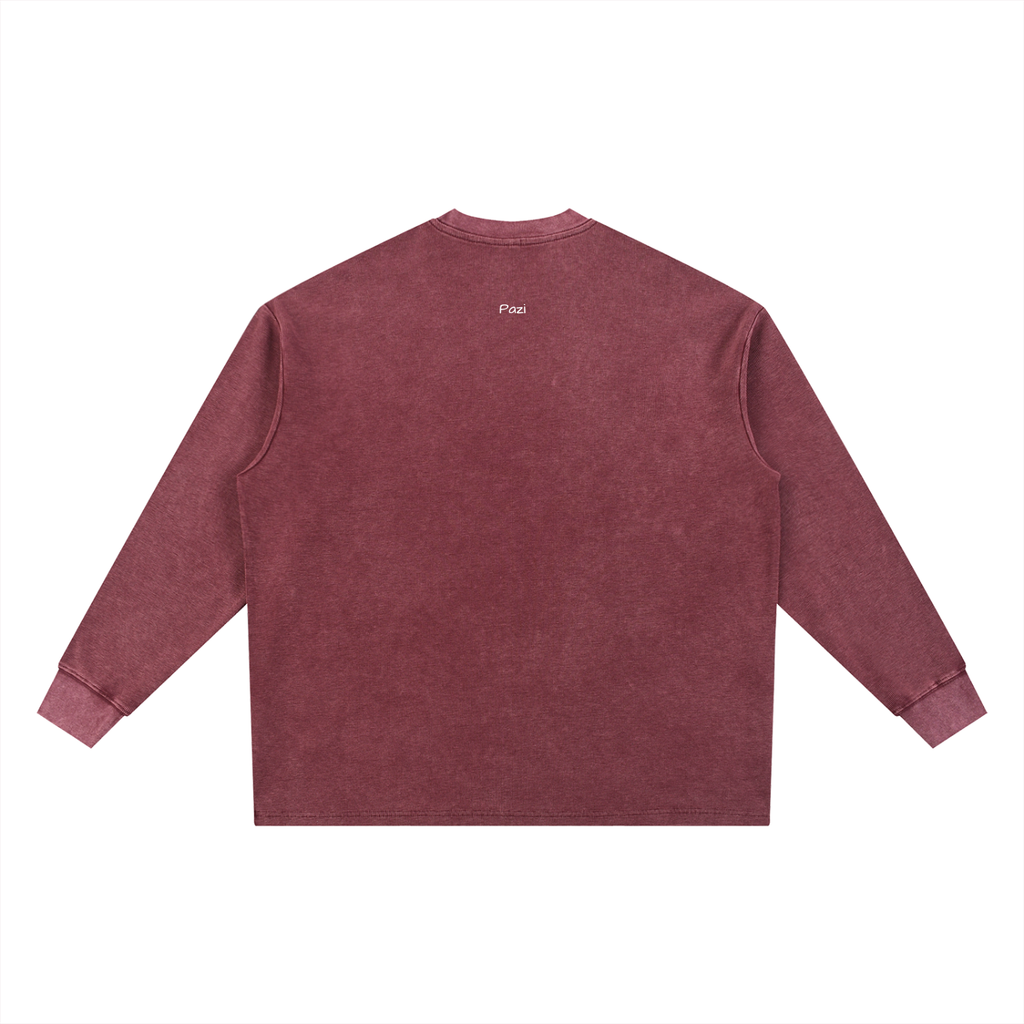 Washed Waffle Oversized Long Sleeve