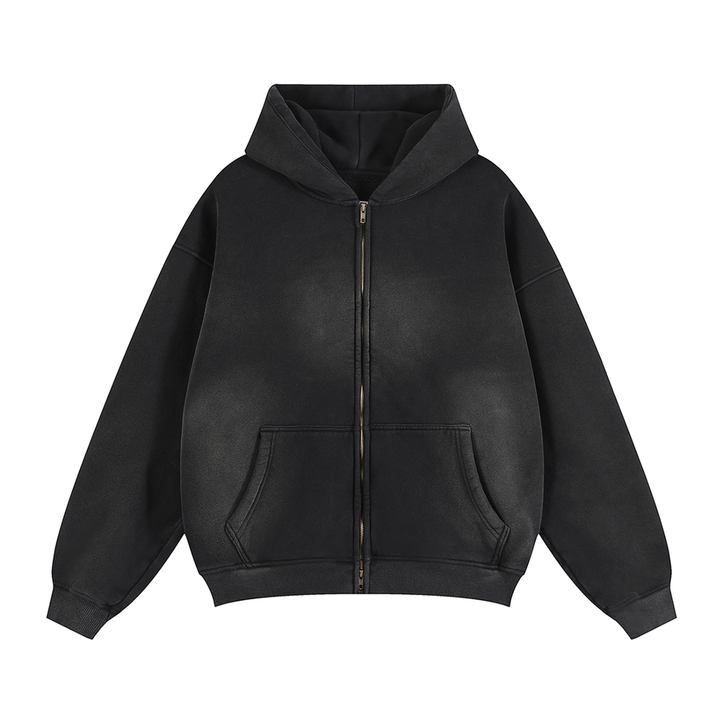 Boxy Fleece Double-Zip Hoodie