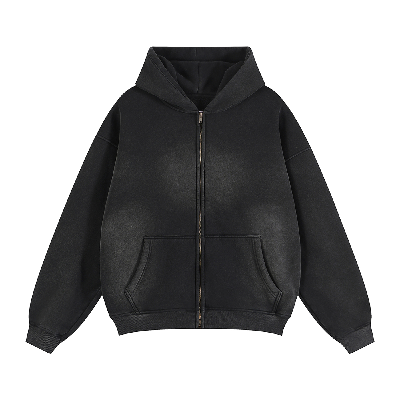 Boxy Fleece Double-Zip Hoodie