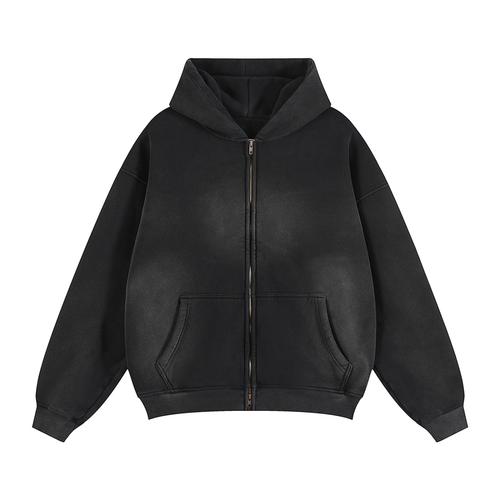 Boxy Fleece Double-Zip Hoodie