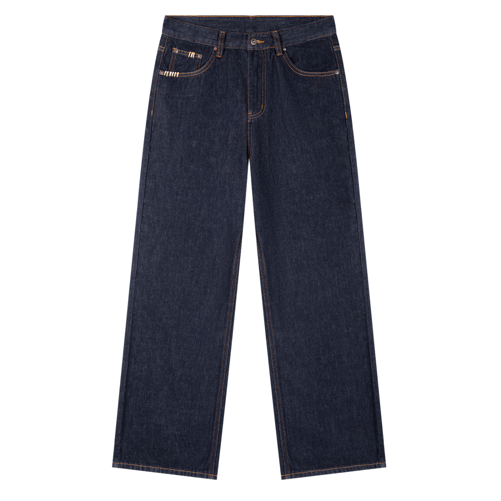 Men's Heavyweight Straight Leg Denim Jeans - Cow Design