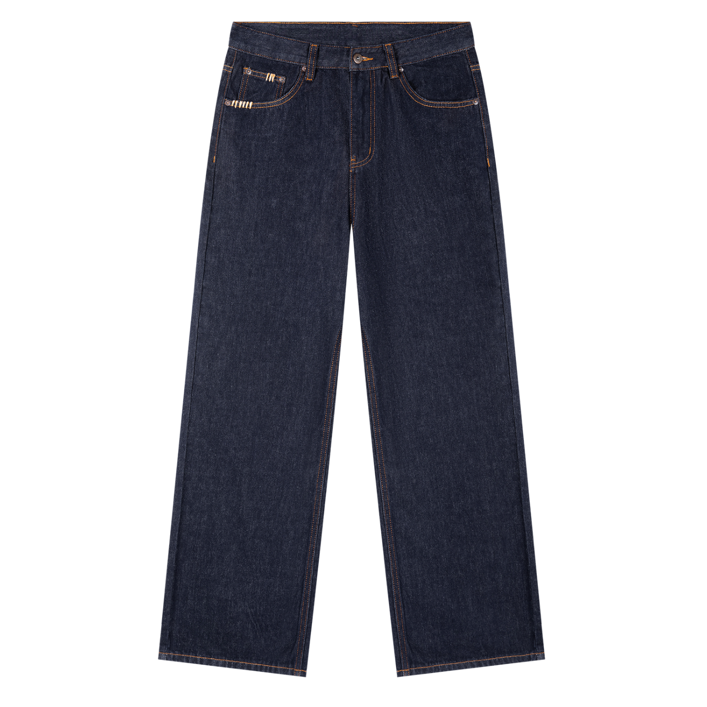 Men's Heavyweight Straight Leg Denim Jeans - Cow Design