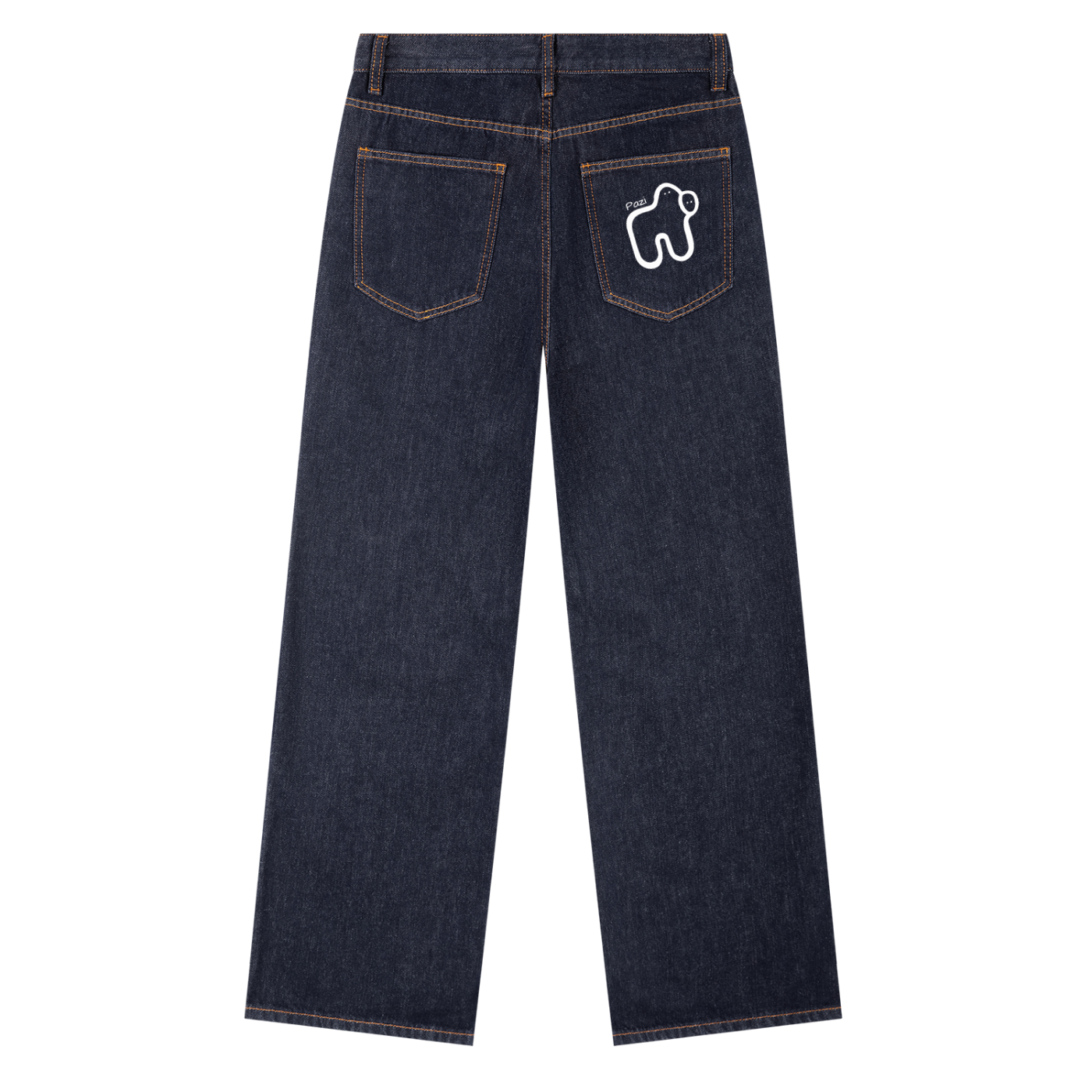 Men's Heavyweight Straight Leg Denim Jeans - Cow Design