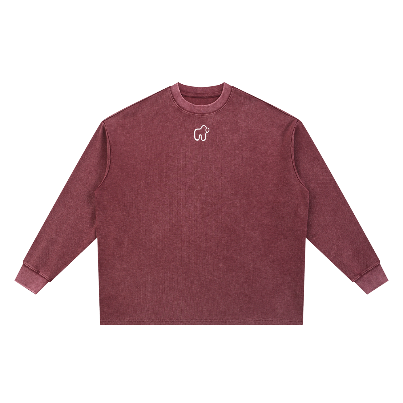 Washed Waffle Oversized Long Sleeve
