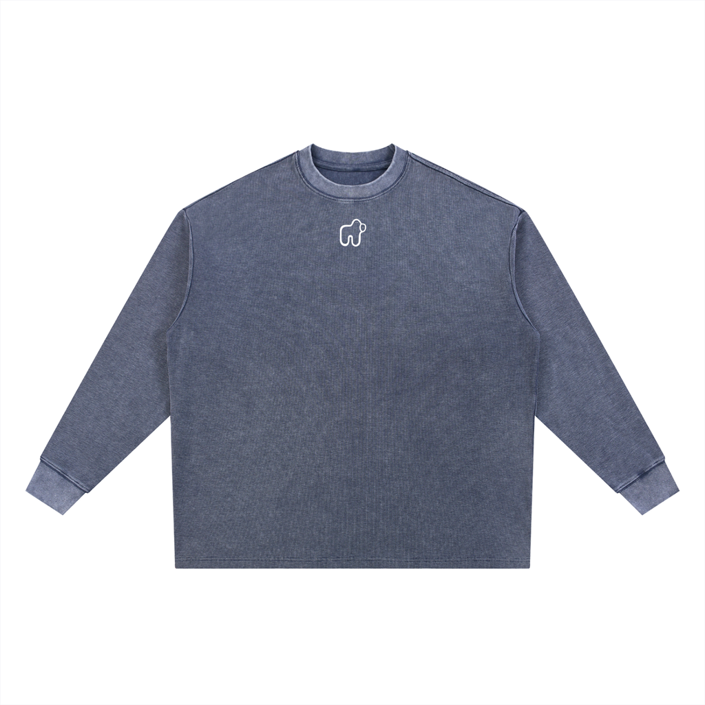 Washed Waffle Oversized Long Sleeve