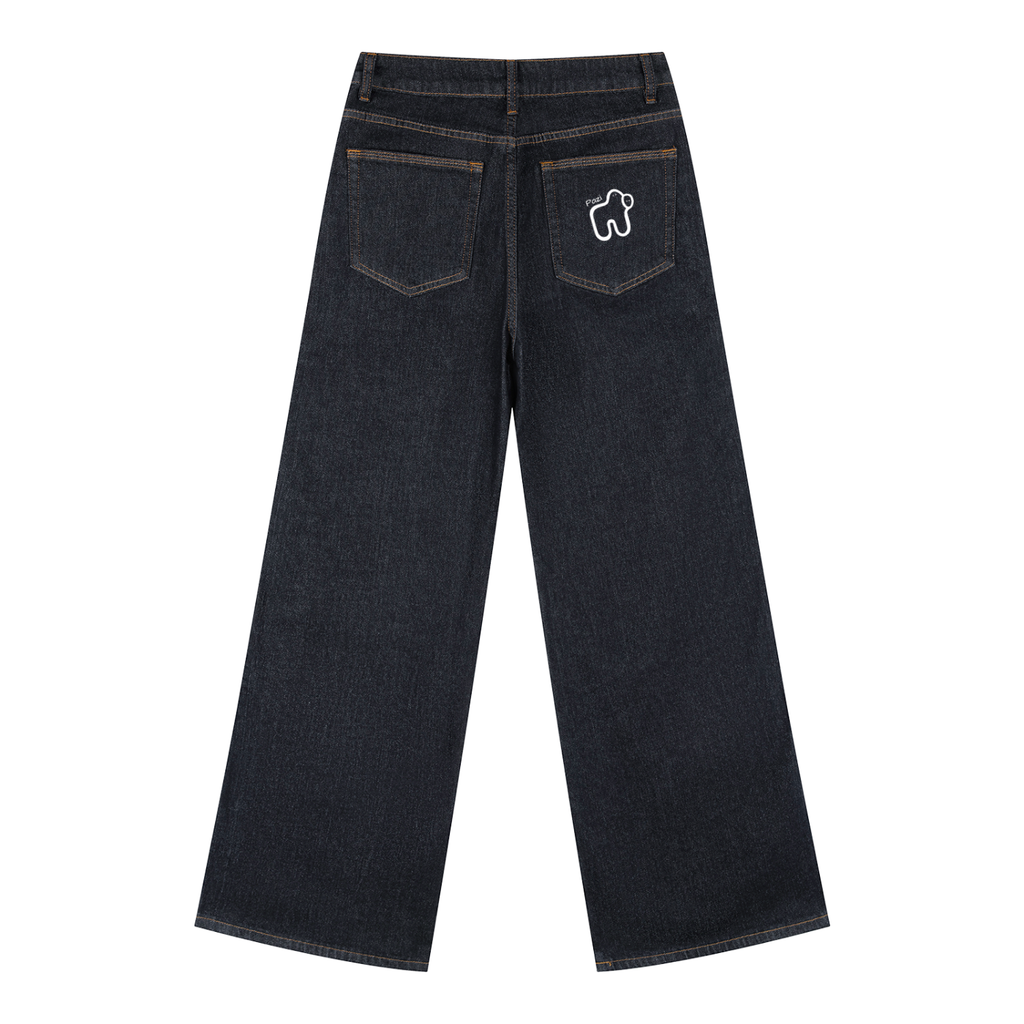 Women's Straight-Leg Denim Jeans - Cow Design