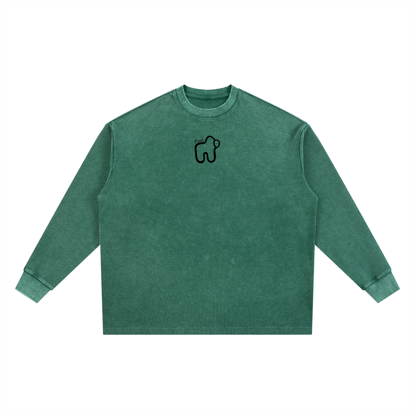 Washed Waffle Oversized Long Sleeve