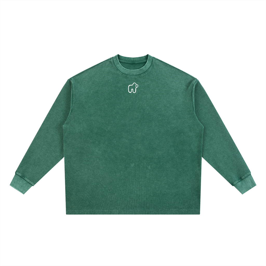 Washed Waffle Oversized Long Sleeve