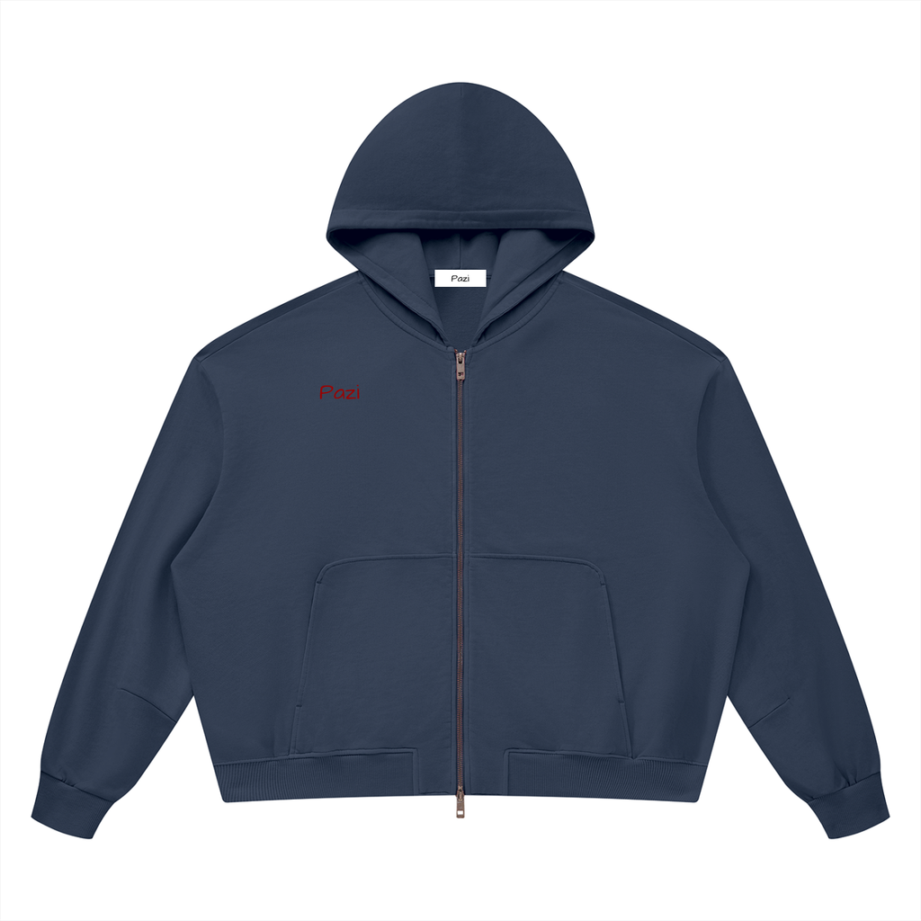 Boxy Double Zip Hoodie