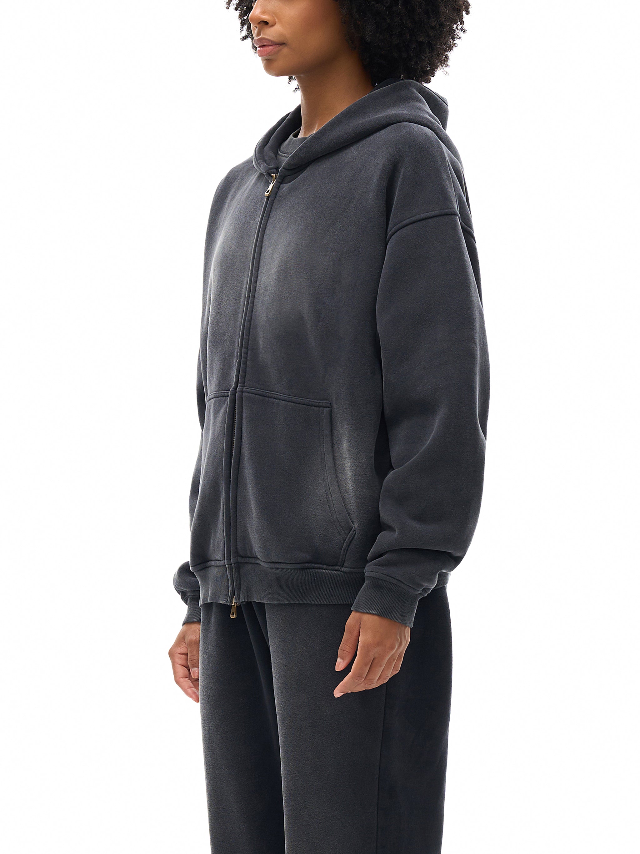 Boxy Fleece Double-Zip Hoodie