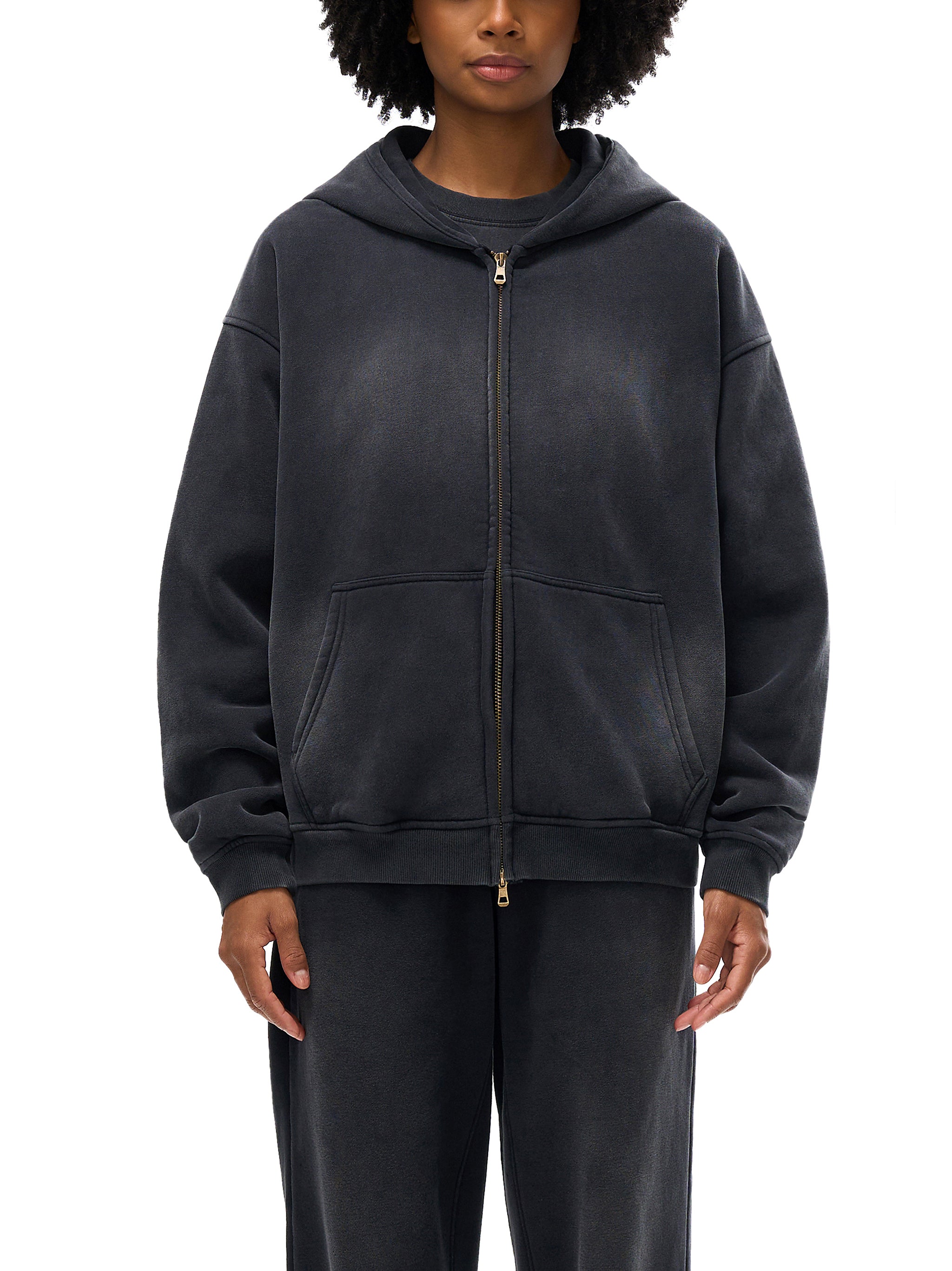 Boxy Fleece Double-Zip Hoodie