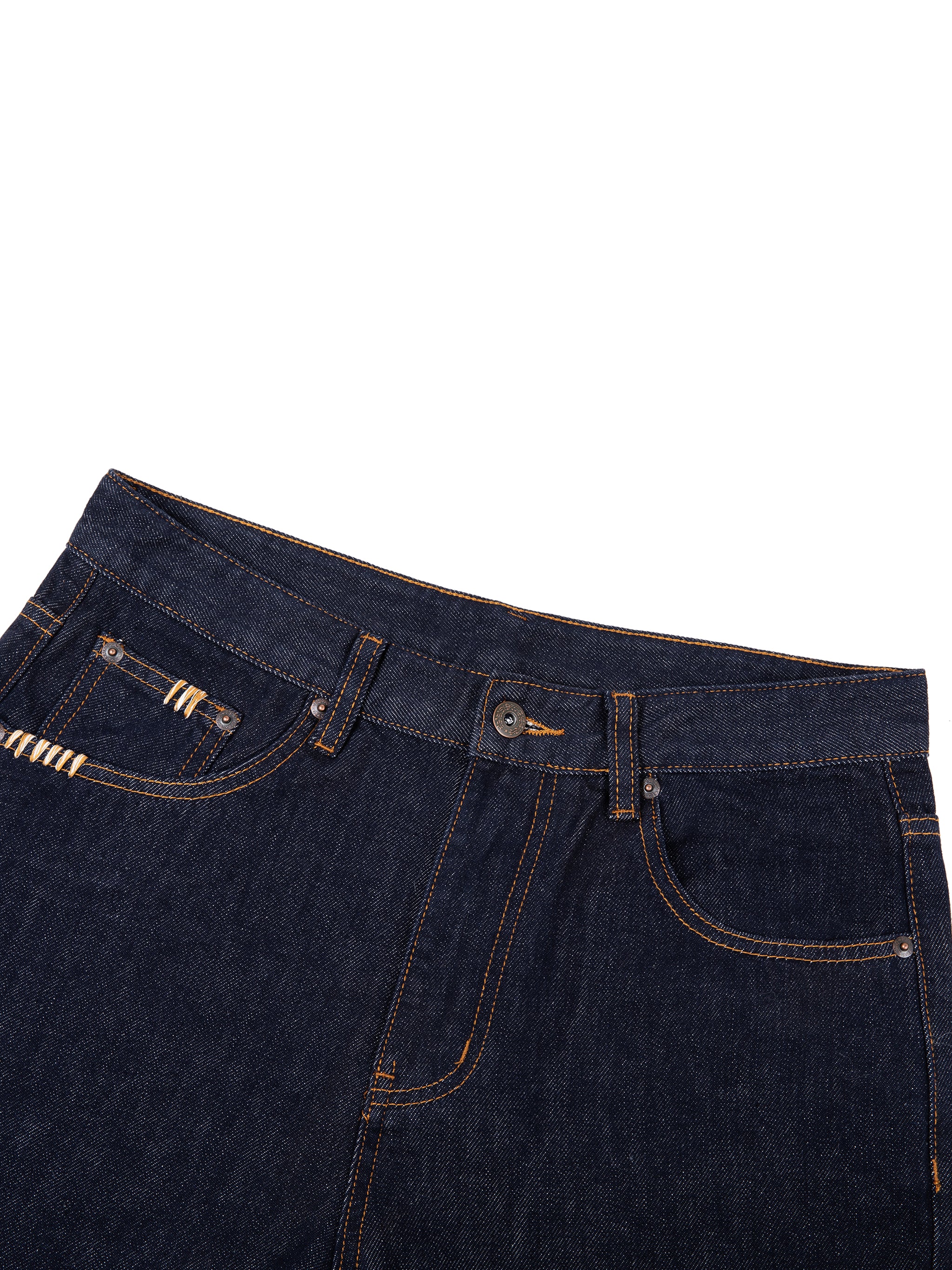 Men's Heavyweight Straight Leg Denim Jeans - Cow Design